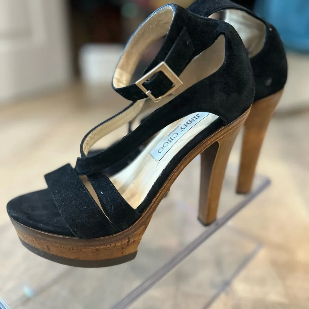 Black Suede Jimmy Choo Platform heels size 35 - Picture 2 of 7